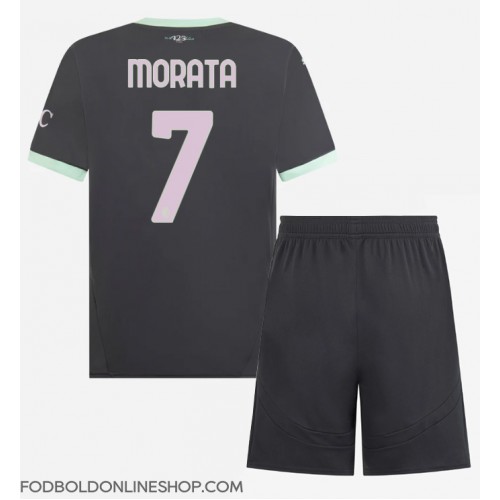 AC Milan Alvaro Morata #7 Tredje trøje Børn 2024-25 Kortærmet (+ Korte bukser)